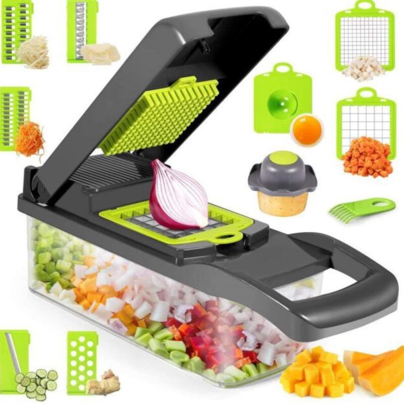 12 dans 1 Manuel Hachoir à Légumes Cuisine Gadgets Hachoir Oignon Cutter Légumes Trancheuse
